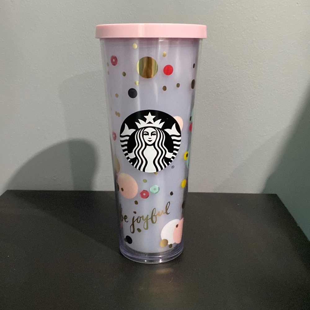 Starbucks Confetti Double Walled Be Joyful Tumbler with Straw